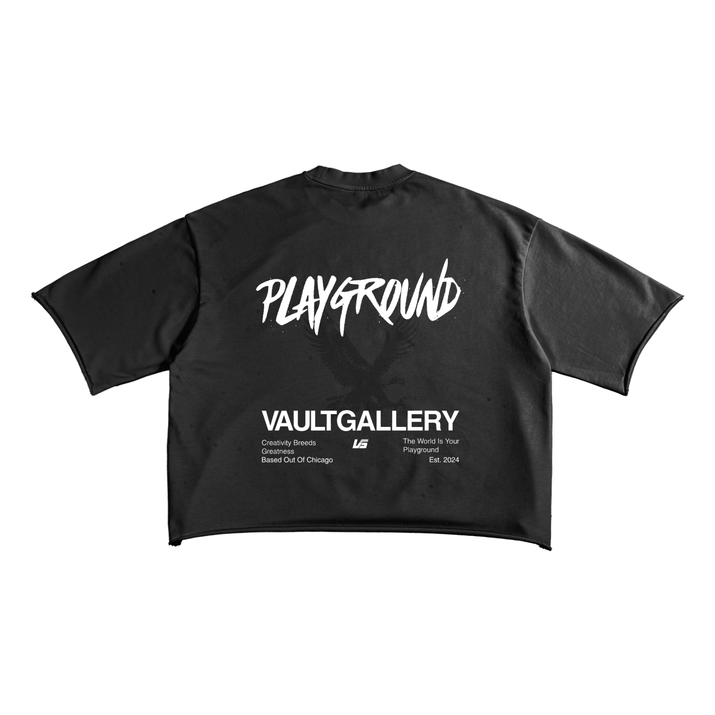 Playground Raw Edge Tee Black