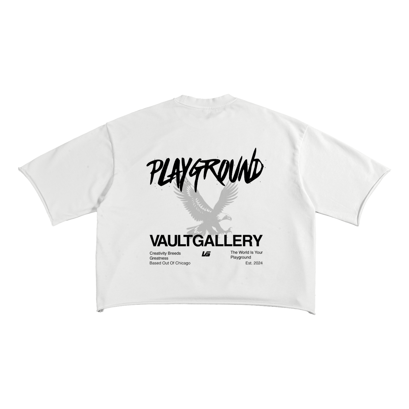 Playground Raw Edge Tee White