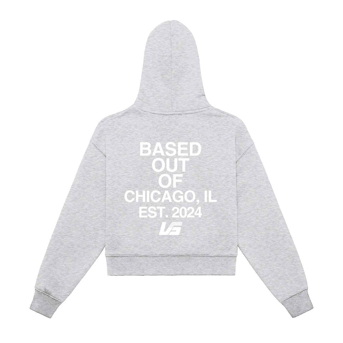 Based Out Of Chicago Womens Cropped Hoodie Grey