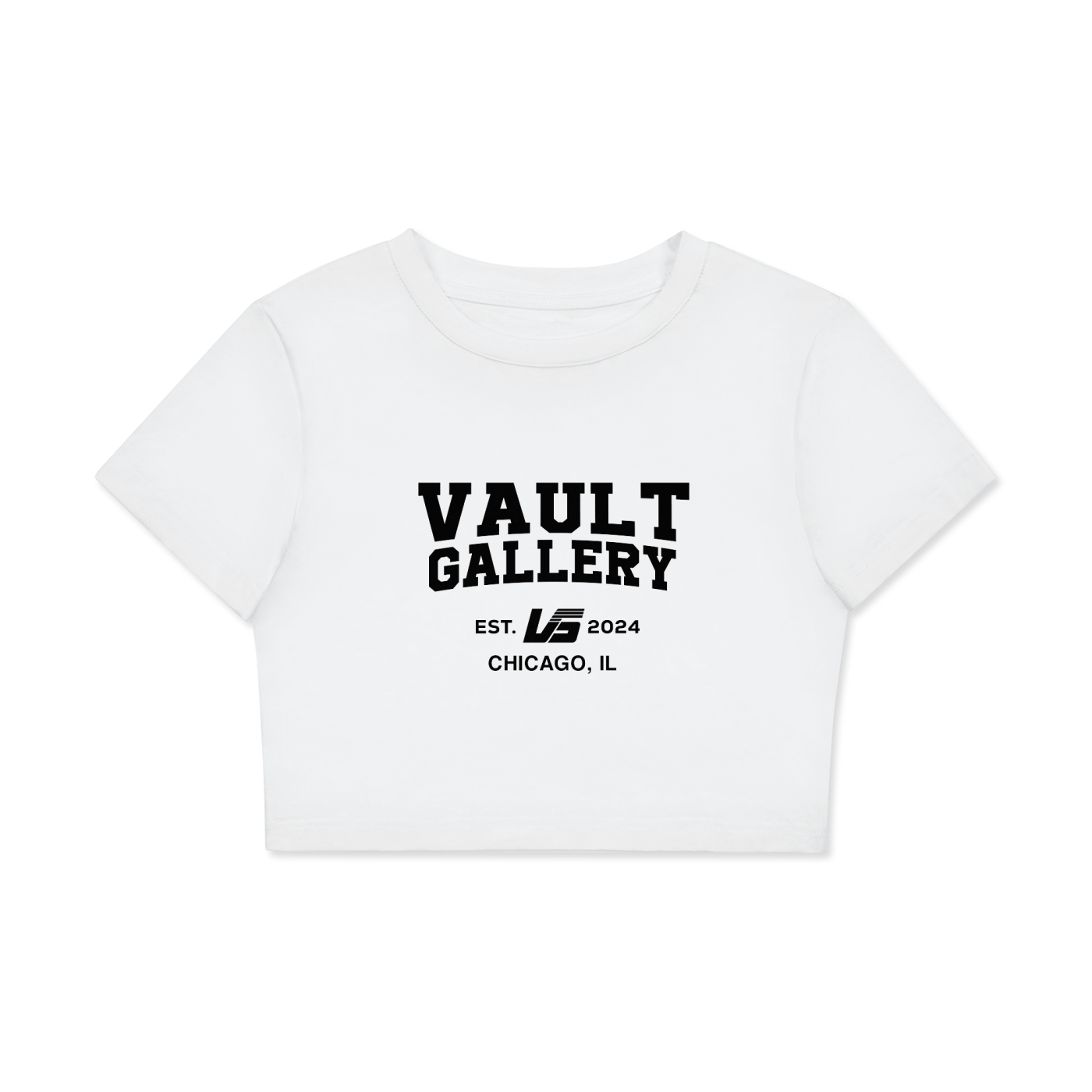 Vault Gallery Womens Cropped T-Shirt White