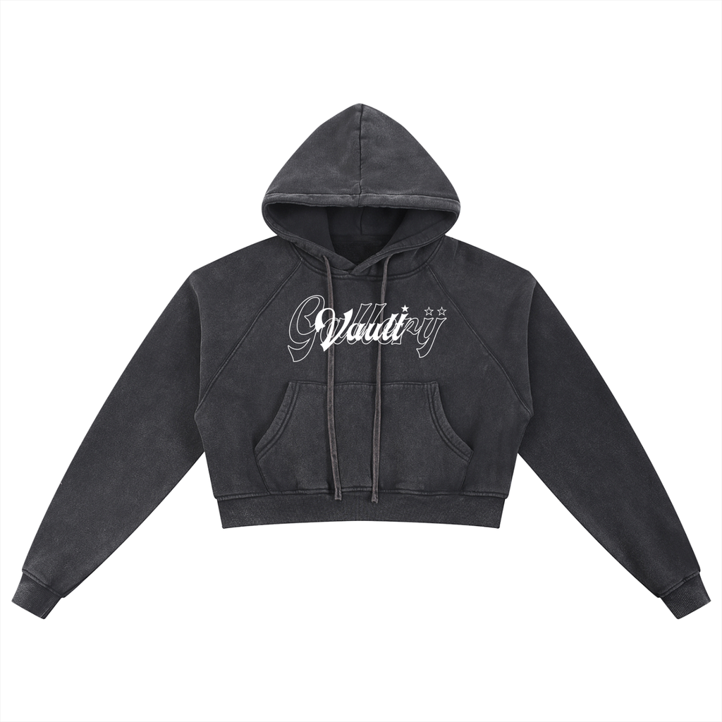 Vault Gallery Cropped Hoodie Black