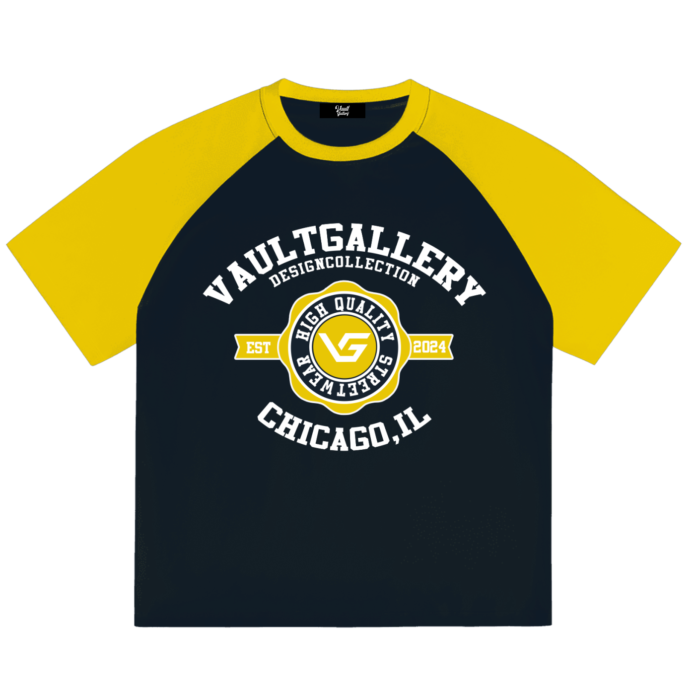 Color-Blocked VG Collegaite Tee - Blue and Yellow