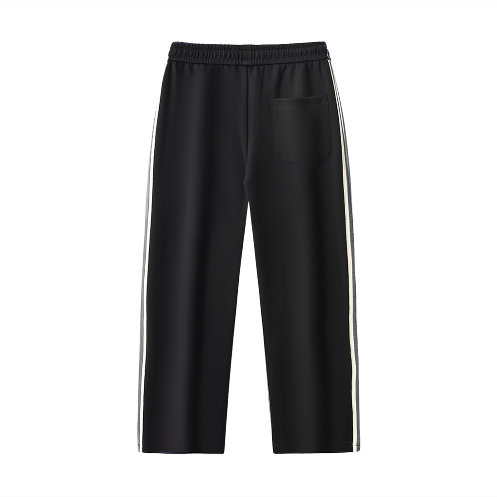 Vault Gallery Side-Stripe Straight-Leg  Pants Black