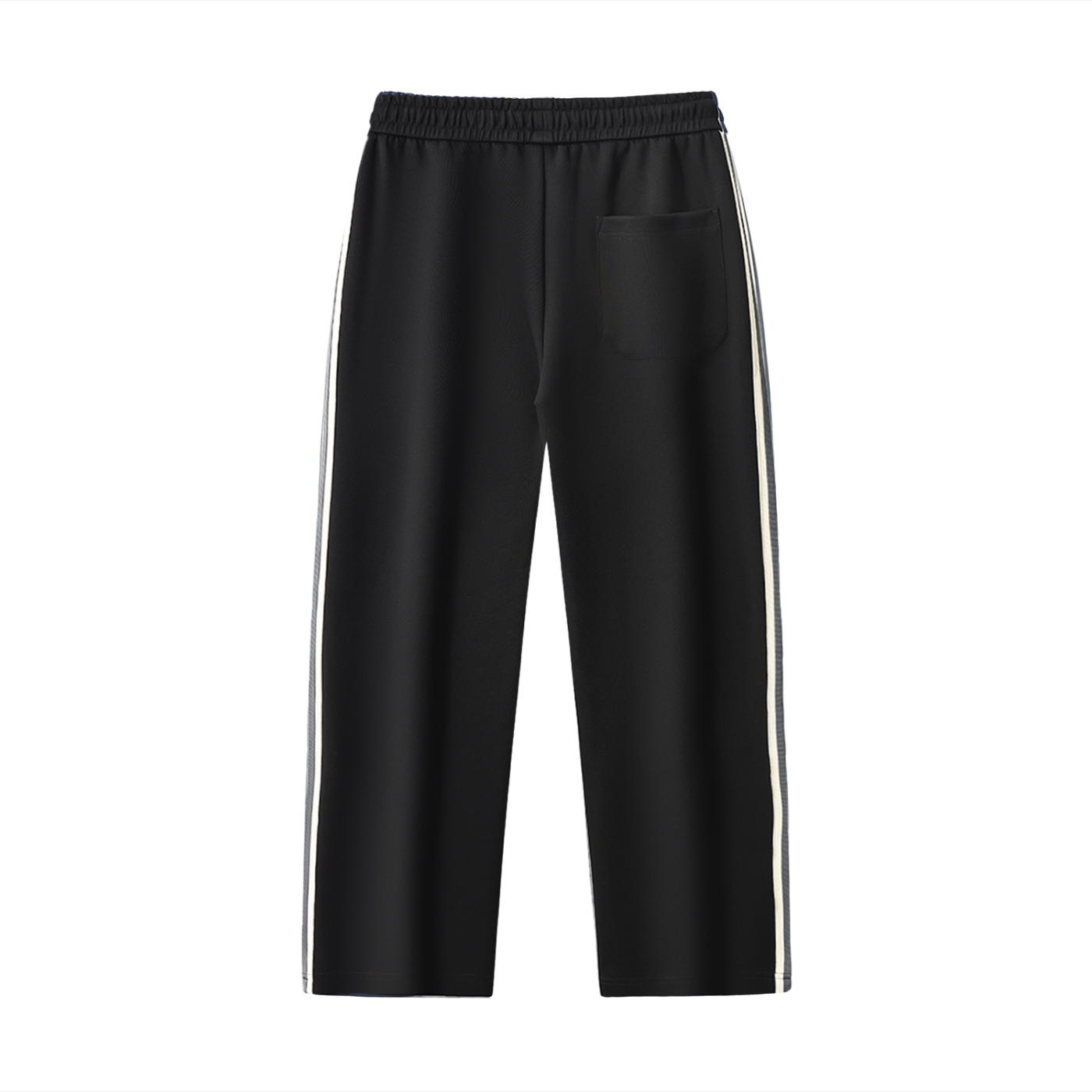 Vault Gallery Side-Stripe Straight-Leg  Pants Black