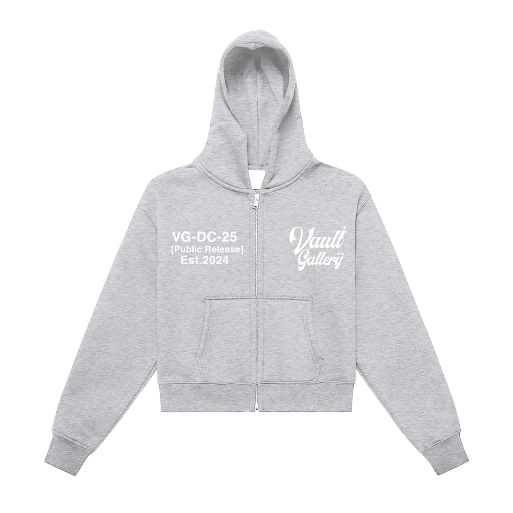 Based Out Of Chicago Womens Cropped Hoodie Grey