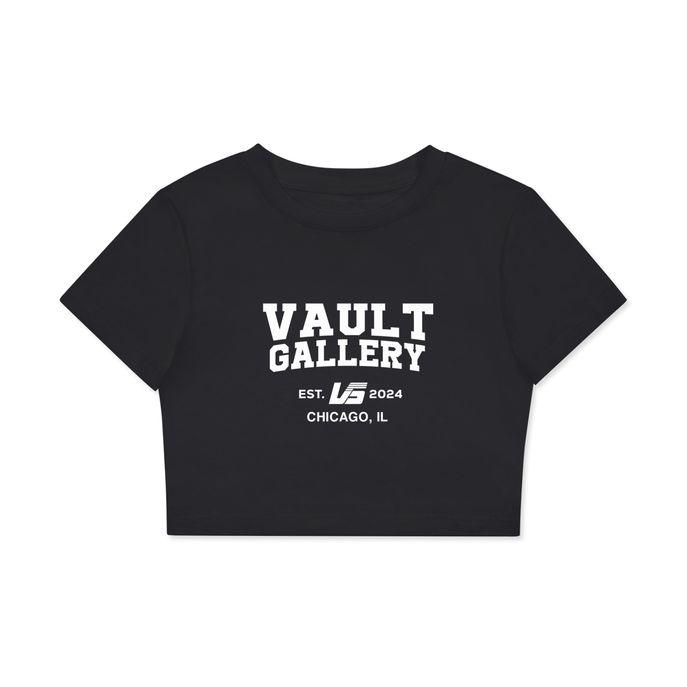Vault Gallery Womens Cropped T-Shirt Black