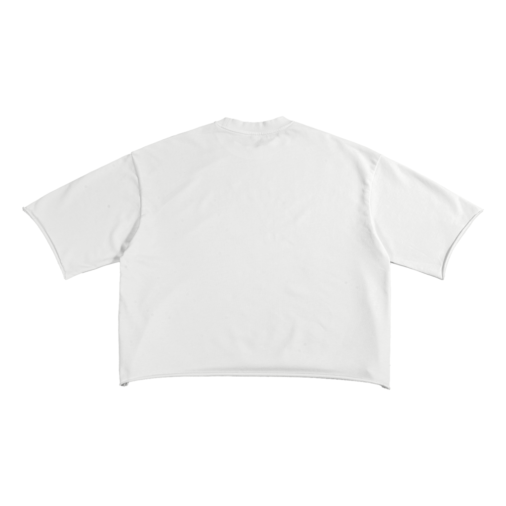 Flipped Text Raw Edge Boxy Shirt