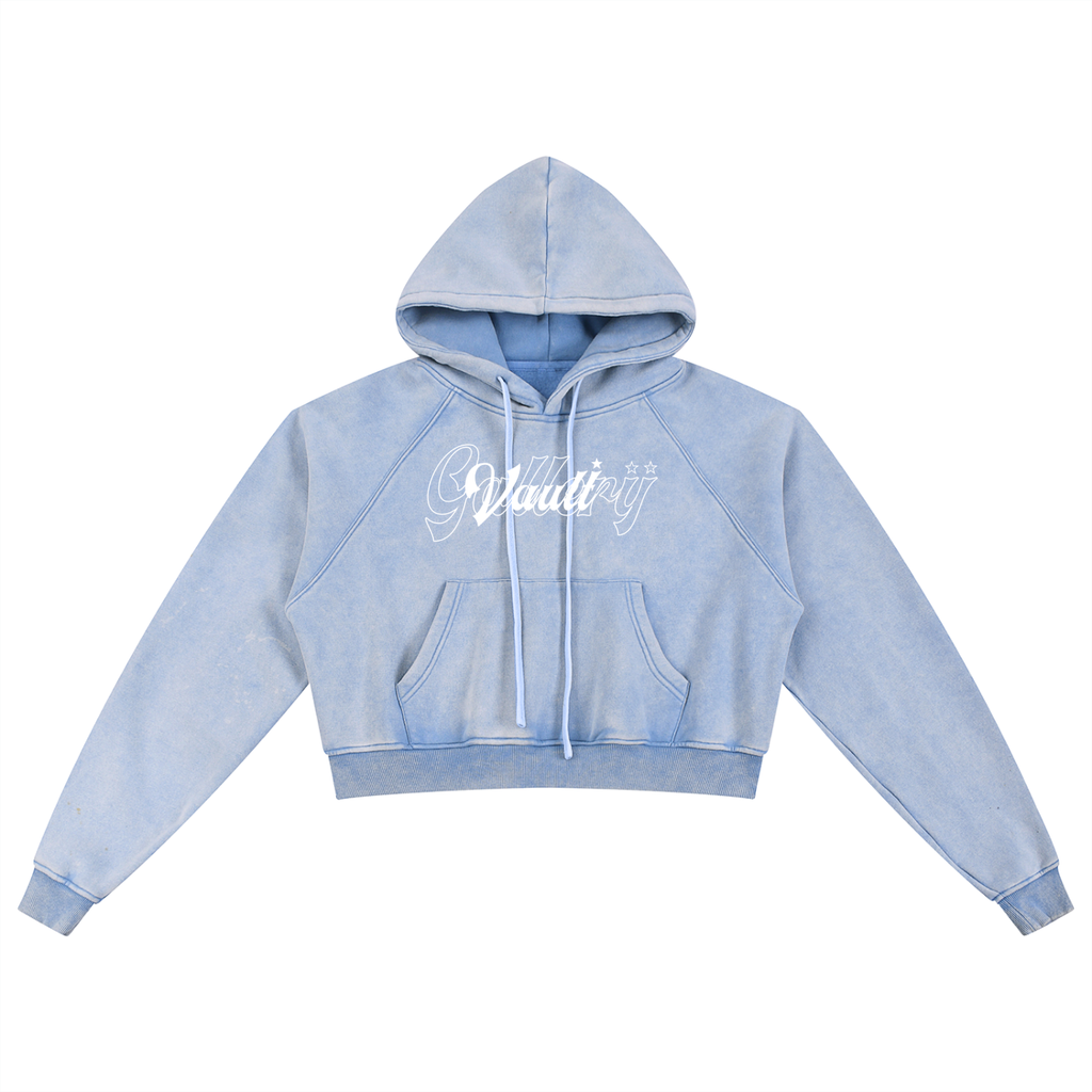 Vault Gallery Womens Hoodie Washed Blue