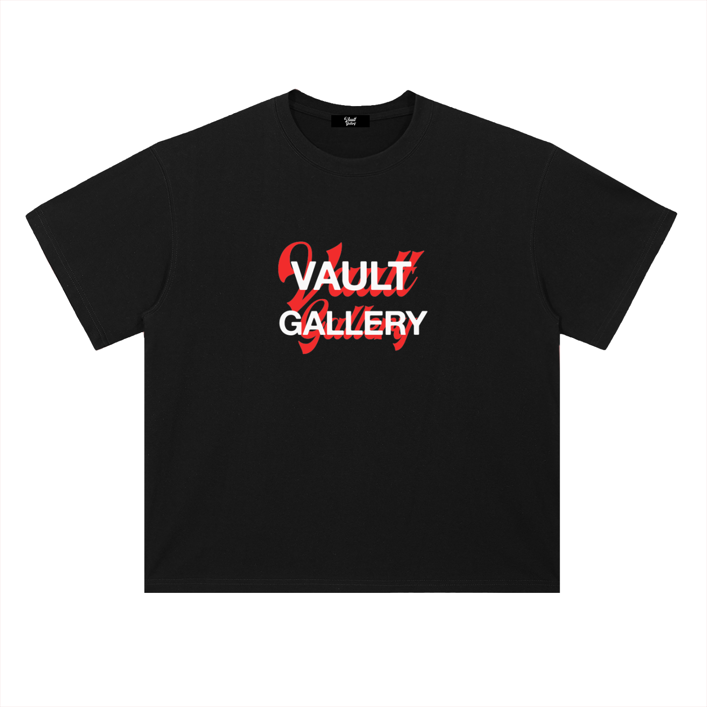 Stacked Logo Vault Gallery T-Shirt Black