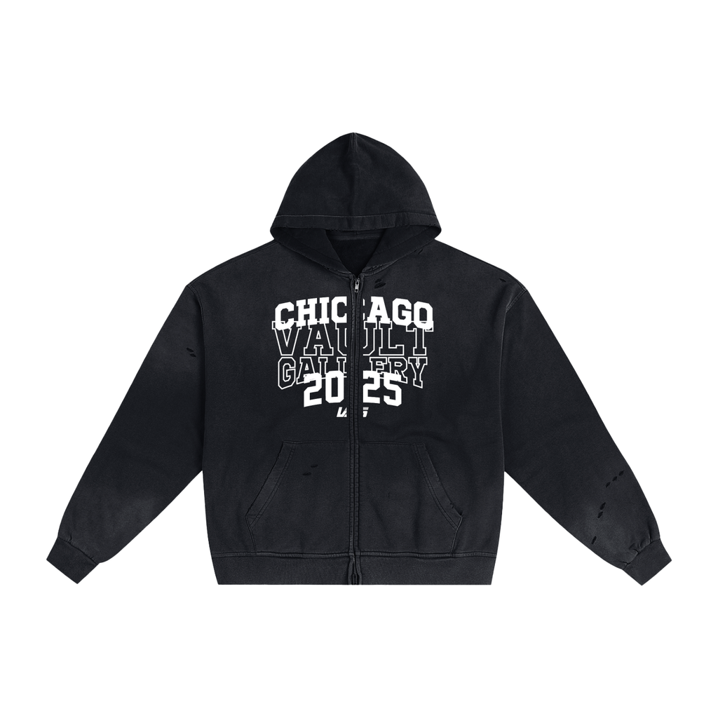 Chicago Vault Gallery Frayed Zip hoodie