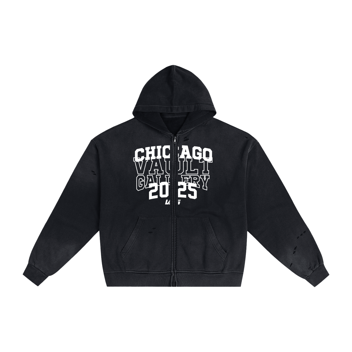 Chicago Vault Gallery Frayed Zip hoodie