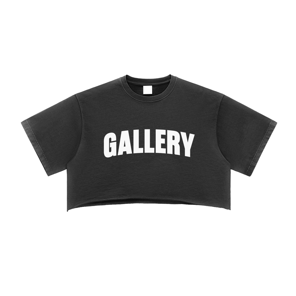 Gallery Crop Top - Washed Black